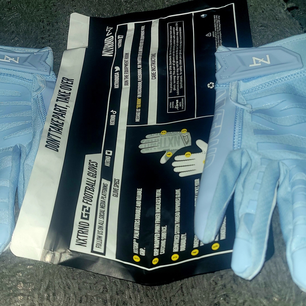 NXTRND G2l Light Blue Football Gloves (XXL)